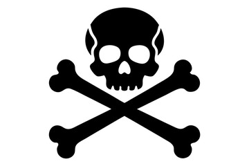 Skulls and crossbones. Skulls with crossbones icons collection isolated on white background. Death logo, symbol, sign. Pirate symbol. Vector graphic.