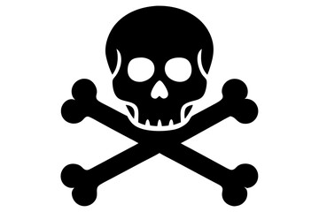 Skulls and crossbones. Skulls with crossbones icons collection isolated on white background. Death logo, symbol, sign. Pirate symbol. Vector graphic.