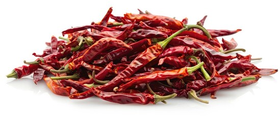 Fototapeta premium Dried Chillies Or Dried Peppers Are Added Into Stir Fries Curries And Even Soups To Add Some Spiciness To The Flavour