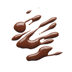 Sweet chocolate splashes on white background