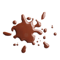 Sweet chocolate splashes on white background
