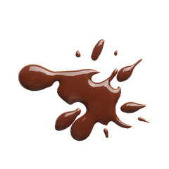 Sweet chocolate splashes on white background