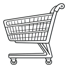 PNG Shopping cart shopping sketch line.