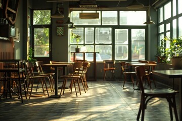 Fototapeta premium Interior of a empty cafe shop in London