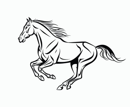 recommend clip art: Running Horse Silhouette EPS Vector File Isolated Illustration Template on a white background