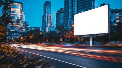 Blank Billboard Display on Urban Street