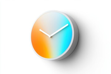 A 3d minimalist wall clock icon on a white background.