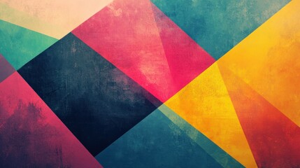 Fototapeta premium Abstract geometric pattern with vibrant colors and textured surface