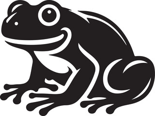 simple frog black silhouette vector style with white background.