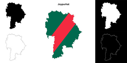Joypurhat district outline map set