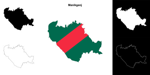 Manikganj district outline map set