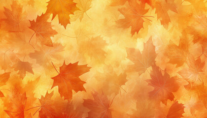 Fototapeta premium Glowing Autumn Leaves Abstract Background with Fall Colors