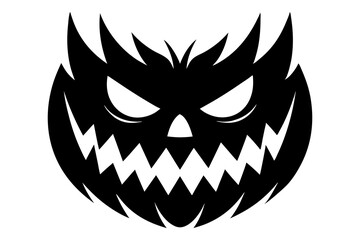 Scary Monster Faces Set. Jack O Lantern Face Halloween Pumpkin Icon Collection. Simple Creepy Horror Illustrations.