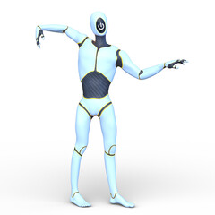 男性サイボーグ　3DCGレンダリング