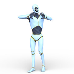 男性サイボーグ　3DCGレンダリング