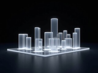 urban building hologram on black background