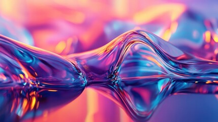 Fototapeta premium Abstract colorful liquid texture with vibrant hues of pink, orange, and blue.