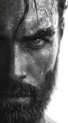 close up of a person with a brush