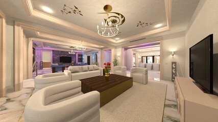 ダイニングルーム　3DCGレンダリング