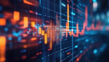 Portfolio diversification strategy with charts and graphs on a screen, analytical atmosphere, sharp focus, bright lighting