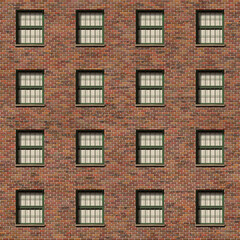 Brick wall facade with windows