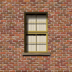 Brick wall facade with windows