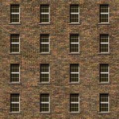 Brick wall facade with windows