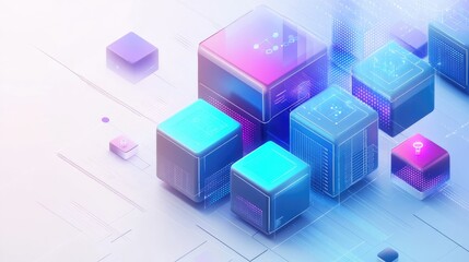 Obraz premium Abstract 3D cubes with futuristic design.