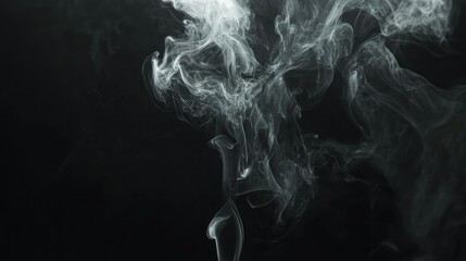 Abstract Swirling Smoke Pattern on Black Background