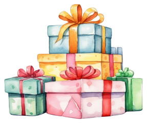 Obraz premium PNG Christmas present cartoon gift white background.