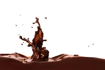 Splash of tasty hot chocolate isolated on white