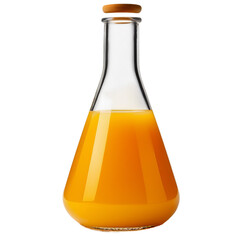 Orange juice in a glass bottle