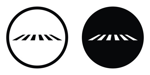 Cross walk vector icon set. Crosswalk sign. Pedestrian crossing symbol. Zebra crossing. Illustration isolated on white background.