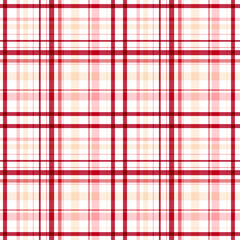 Seamless plaid pattern with red and pink stripes