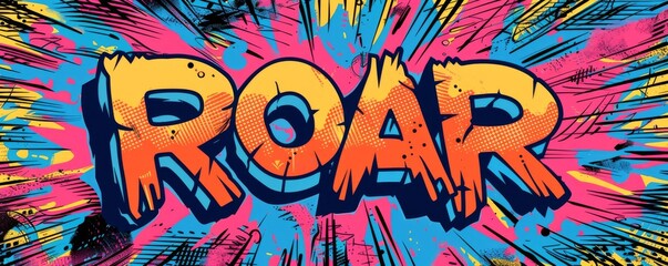 Fototapeta premium Energetic pop art background with 