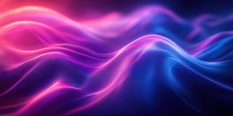 Obraz premium Vibrant Blue and Purple Liquid Waves with Neon Glow Reflection