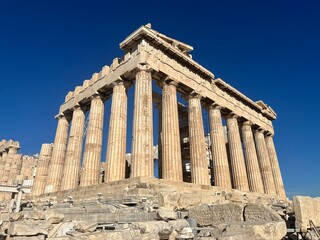 Obraz premium The Acropolis of Athens, or the Sacred Rock as it is called, is considered the ultimate symbol of ancient Greek civilization and culture.