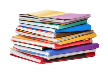 Colorful stacked books, transparent background
