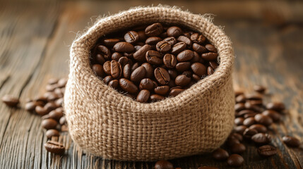 Fototapeta premium Pouch Full of Coffee Beans