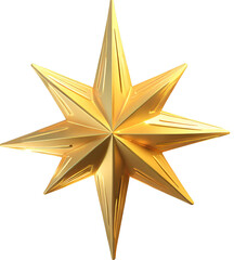 golden star isolated on white