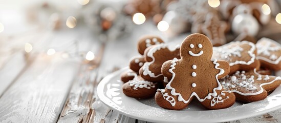 Gingerbread Cookies On The White Wooden Table
