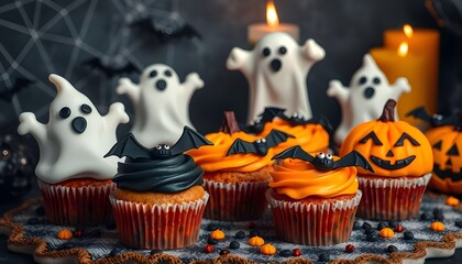 A spooky Halloween dessert, generative ai
