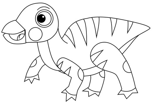 recommend clip art: cartoon scene with character sketchbook sketch drawing manual work with color pencils animal dinosaurus dino iguanodon illustration for children cutout