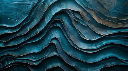 Obraz premium Abstract blue and gold wavy pattern, perfect for modern backgrounds.