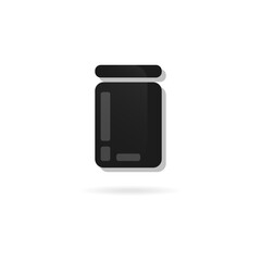 Black can vector. Glass simple jar icon. Stylish black container. Glass container icon. Container for products vector. Vector illustration.