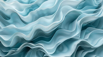 Obraz premium Abstract blue waves flow and overlap, creating a dynamic and modern background.