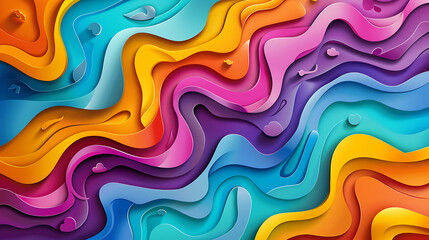 Obraz premium Abstract colorful wavy layers of paper.