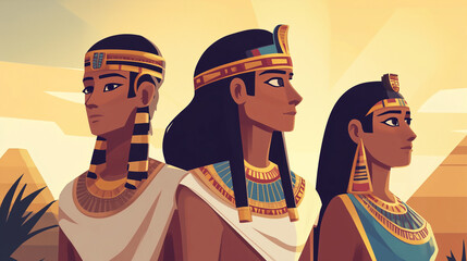 Obraz premium Illustration Background of Egyptian native day. Suitable for use in Egyptian native day events in Egypt, high resolution with very clear details