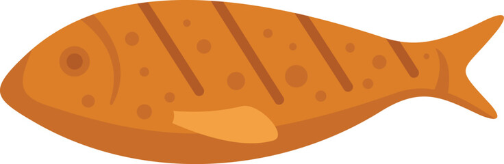 This illustration features a grilled fish, emphasizing the appealing grill marks, making it ideal for projects related to seafood cuisine