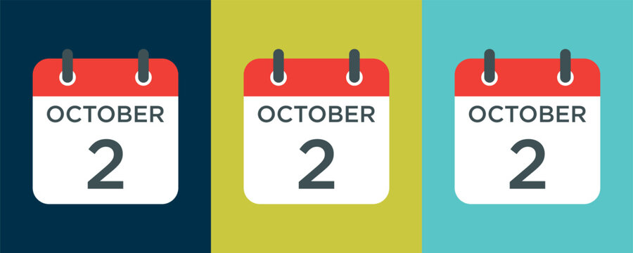 calendar - October 2 icon illustration isolated vector sign symbol